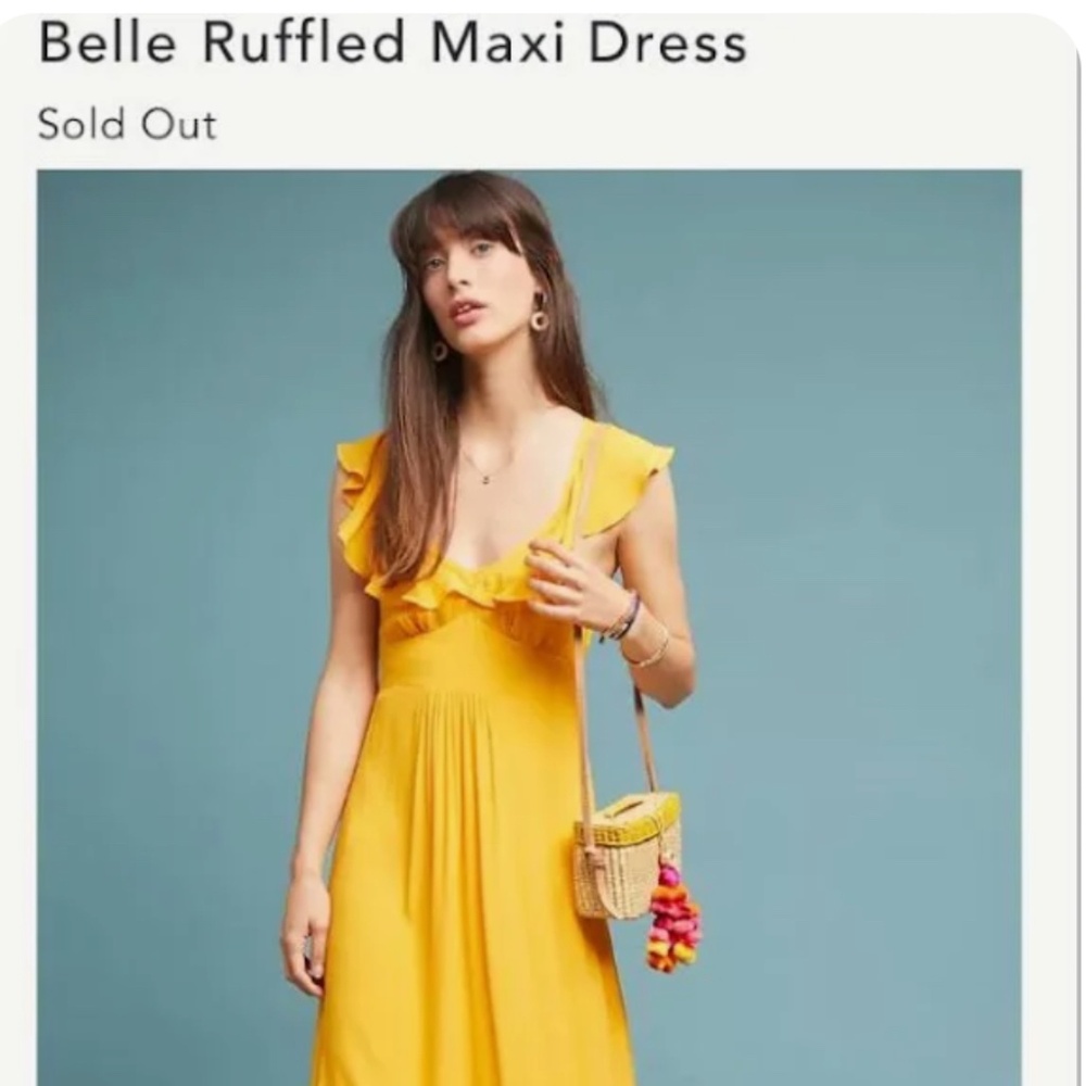 Larke from Anthropologie Belle Sleeveless Maxi Dress in Yellow size 4